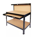 45 .3 In. Outdoor Garden Black Wooden 2-Tier Workbench Trellis with 2-Drawers