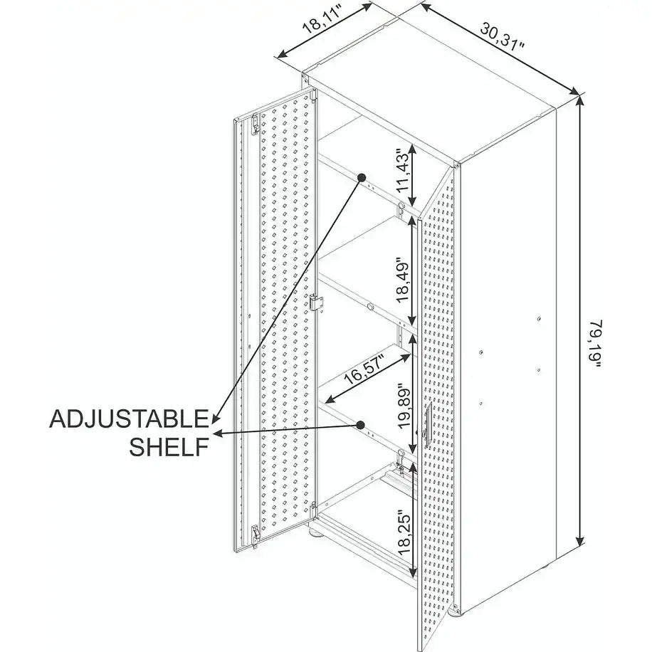 Fortress 75" Tall Garage Cabinet